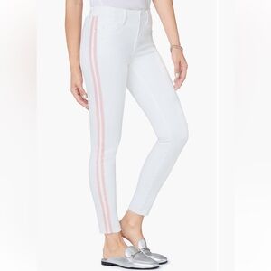 Sam Edelman The Kitten Midrise Skinny Ankle Jeans w/ Pink Stripe